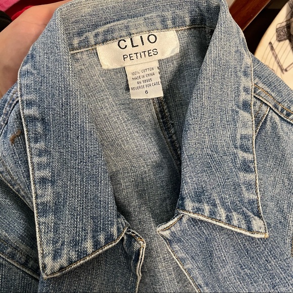 Clio Petites Vintage Jean A Line Button Jacket 6 - Picture 15 of 15